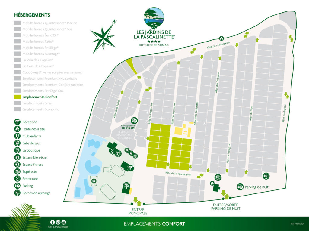 Situation Staanplaatsen ‘Comfort’ – tenten, caravans & campers